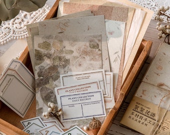 Vintage Ephemera Achtergrond Papier Rustieke Journaling Levert Junk Journal Kit Getextureerd Papier Ambachtelijke Collage Scrapbooking Papier van 30 Stuks