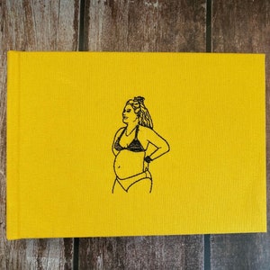Embroidered Pregnancy Memory Book Personalized Scrapbook Album Intax Mini Handmade Linen Baby Photo Album for New Mom Mother's Day Gift