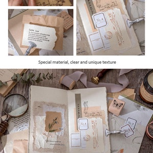Vintage Background Paper Material Pack Ephemera Junk Journaling Supplies Parchment Textured Paper Craft Collage Scrapbooking Set of 30 Pcs image 8