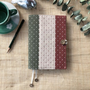 Three-color Cloth Stitching Journal Cover A5 B6 A6 Handmade Notebook Protector Refilled Cotton Planner Retro Travelers' Notebook Worth Gift