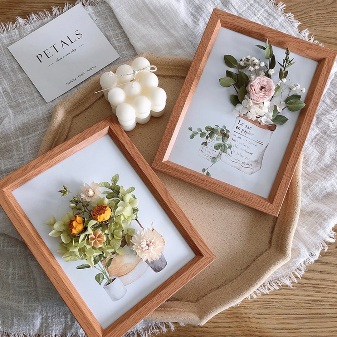 My new oshibana -> pressed flowers frame with real dried flowers