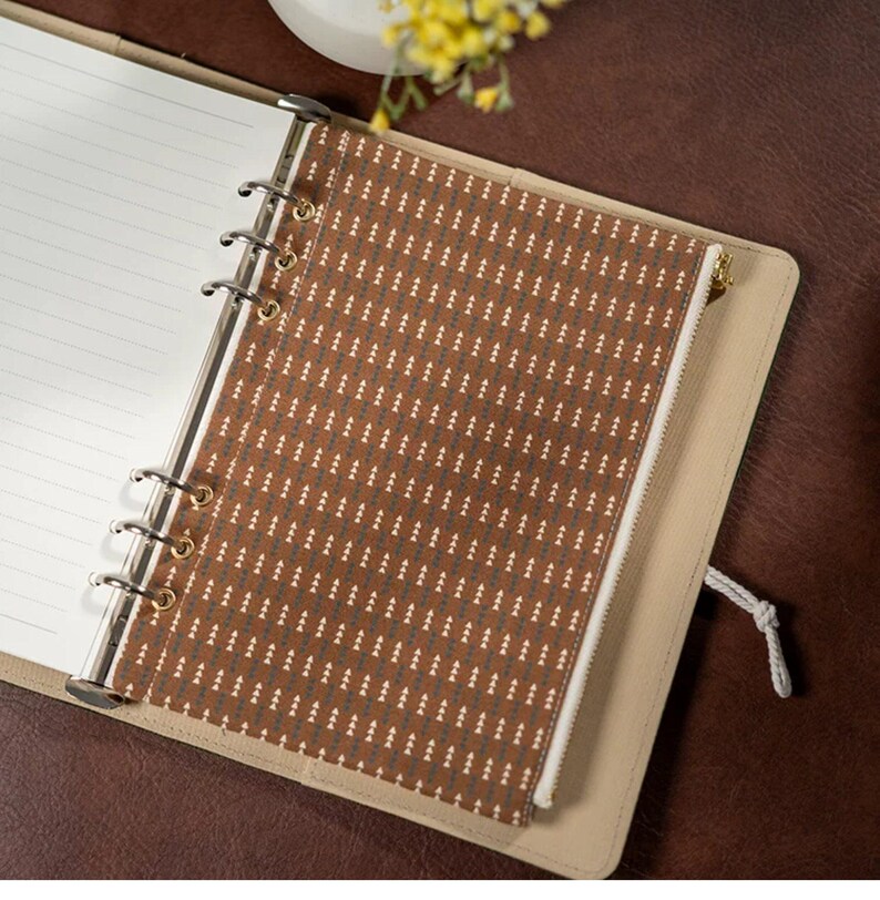 Bloemenprint Ritstas A5 A6 A7 | Stoffen Plannerverdeler | Etui voor Ringband | Opbergtas | Houder voor Journaling Accessoires | 36 kleuren afbeelding 6