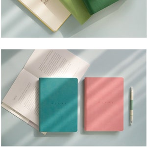 Blankt papper A5 PU-omslag Journal Mjukt omslag Anteckningsbok Grön Lila Blå Rosa Omslag Bok Modern Mejeri Enkel Anteckningsbok Planerare Bokmal Gåva bild 9