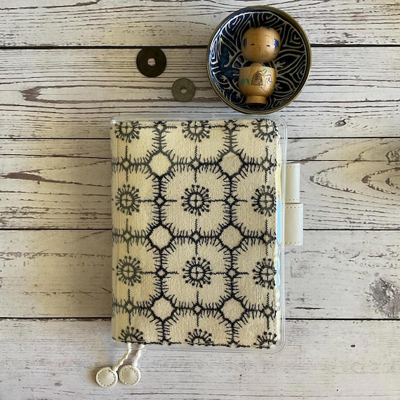 Elegant Anemone Embroidery Notebook Journal Cover A5 A6 B6 Weeks Thread-bound Hobo Midori Techo Five-Year Handmade Planner Cover Pen Loop