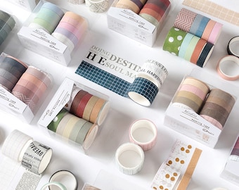 Basic Solid Color Washi Tape Minimal Masking Tape Pastel Palette Bullet Journal Planner Diary Notebook Tape Decoration Sticker 10 Rolls/set