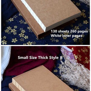 May include: Two brown notebooks with 130 sheets and 260 pages. The top notebook has white inner pages and the bottom notebook has kraft inner pages.