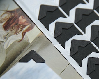 Angolini Autoadesivi Per Foto Kraft - 192 Pezzi, Neri, Per Scrapbooking E Album Fotografici