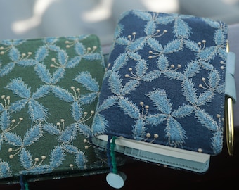 Butterfly Whisper Embroidered Notebook Cover Refillable A5 A6 B6 Weeks TN Thread-bound or Loose-leaf Planner Cover Handmade Gift for Writer