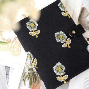 A4 B5 Fabric Notebook with Embroidery Forest Loose-leaf Writing Journal Handmade Notebook Cover Portable Floral Notepad Personalized Gift