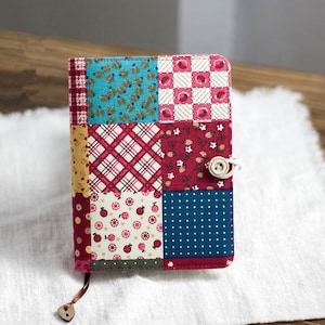 Handmade Patchwork Cloth Notebook Journal A5 A6 Thread-bound Loose-leaf Blank Grid Pages Literary Floral Printed Collage Notepad Dairy Book