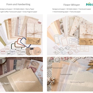 Vintage Background Paper Material Pack Ephemera Junk Journaling Supplies Parchment Textured Paper Craft Collage Scrapbooking Set of 30 Pcs image 5