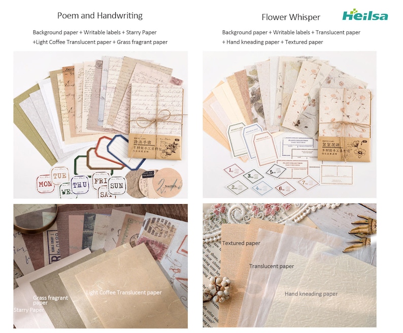 Vintage Background Paper Material Pack Ephemera Junk Journaling Supplies Parchment Textured Paper Craft Collage Scrapbooking Set of 30 Pcs image 5
