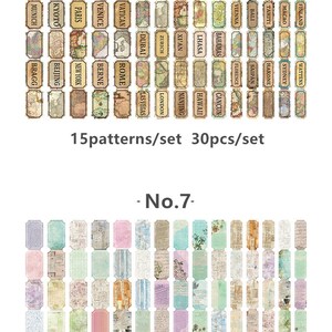 Retro Shaped Stickers Set 30 Pieces 8 Styles Stickers Rich Patterns Map ...