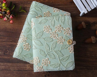 Antique Flower Embroidery Notebook Fresh Handmade Journal A6 A5 Portable Fabric Notepad Chinese Style Dairy Book Planner Gift For Girlfriend