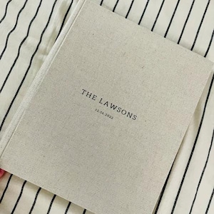 Personligt fotoalbum i linne med hårt omslag passar Instax Mini | Instax-fotoalbum med 480 fickor | Handgjort album för bröllop med speciellt motto