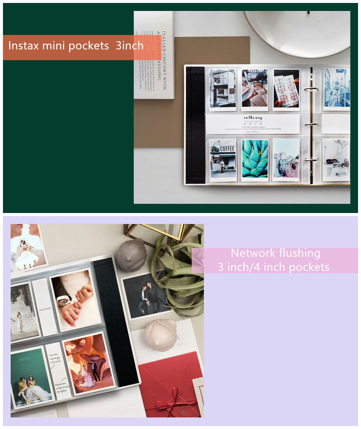 Intax Insert 360 Photos Instax Mini Pocket Photo Album. Modern Album With 3.5x5 4x6 ...