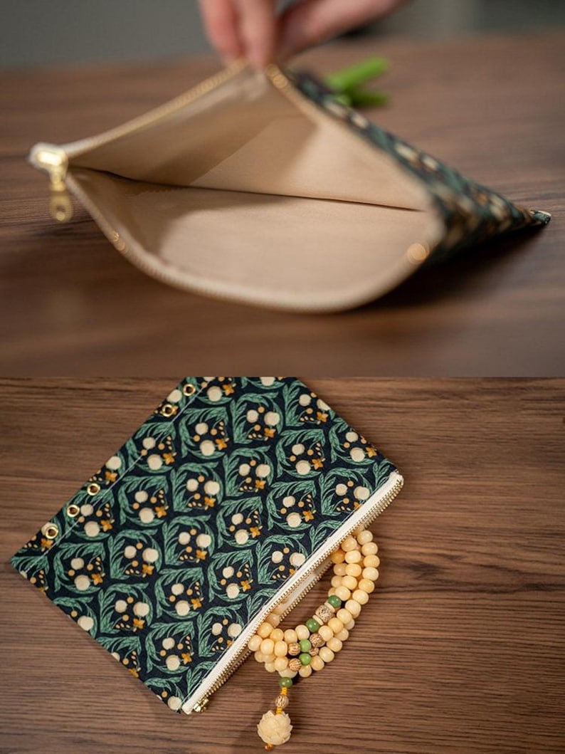 Bloemenprint Ritstas A5 A6 A7 | Stoffen Plannerverdeler | Etui voor Ringband | Opbergtas | Houder voor Journaling Accessoires | 36 kleuren afbeelding 12