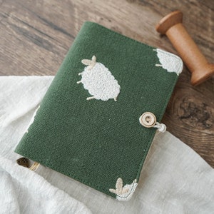 Cute Embroidery Lamb Fabric Journal A6 A5 Refilled Notebook Handmade Planner Literary Notepad Traveler&#39;s Dairy Student&#39; Book Wonderful Gift