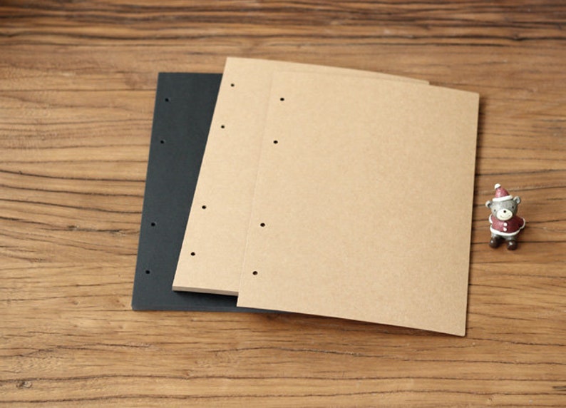 Free Shipping 4 Hole 20.528.5CM Vertical Kraft Black Inside Pages for Scrapbook Photo Albums / Wedding Guest Book / Photo Album image 5