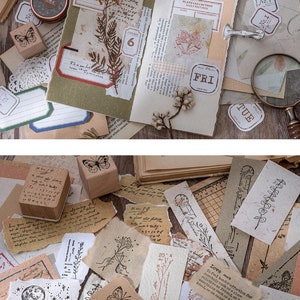 Vintage Background Paper Material Pack Ephemera Junk Journaling Supplies Parchment Textured Paper Craft Collage Scrapbooking Set of 30 Pcs image 10