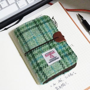 M5 Personalizowany notatnik Mini wełniany tweedowy dziennik podróży Retro przenośny notatnik Ręcznie robiony luźny notes w oprawie wełnianej Książka studencka Niepowtarzalny prezent
