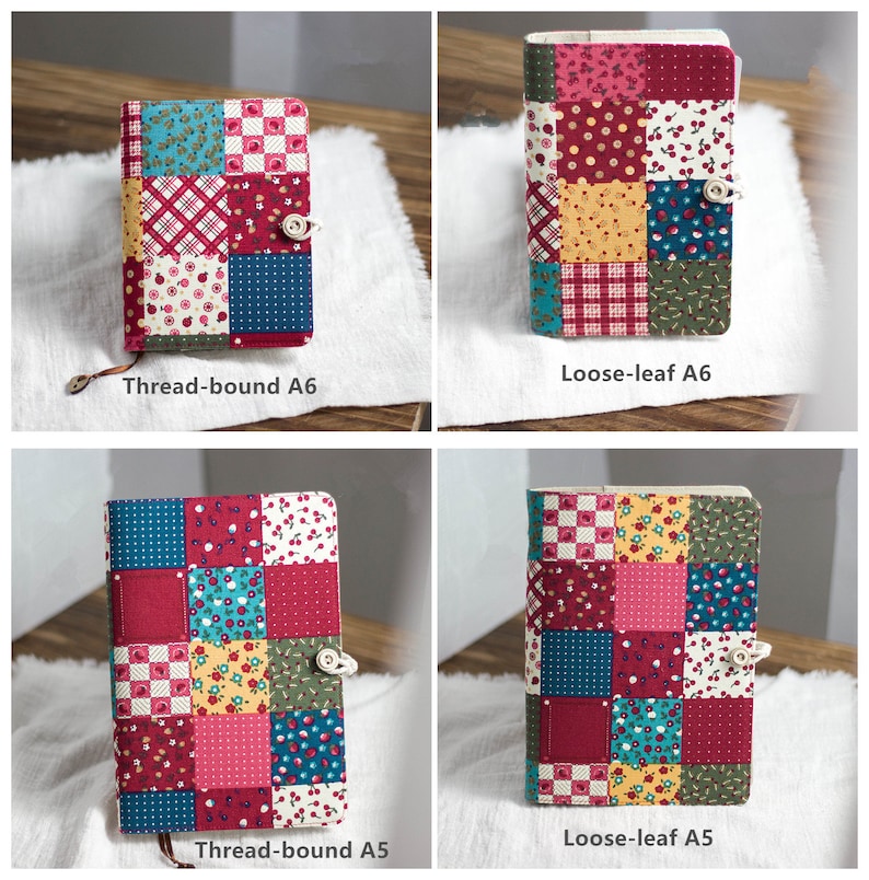 Handmade Patchwork Cloth Notebook Journal A5 A6 Thread-bound Loose-leaf ...