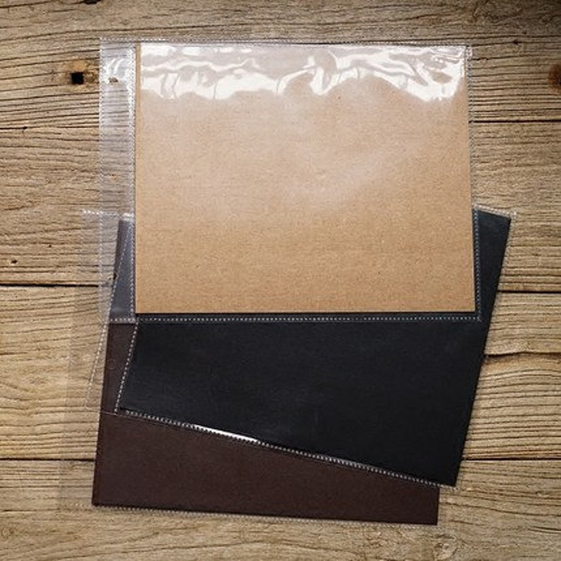 Free Shipping Kraft Black Coffee Horizontal Inside Pages with Protective Bags For Kraft Scrapbook Album /Wedding Album /Wedding Guest Book image 5