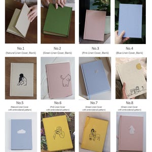 Personalized Embroidery Linen Notebook Journal Hard Cover Large Sketchbook Blank Pages Lined Journal Handmade Gift For Him/Her Any Occasion image 10