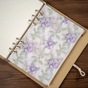 Bloemenprint Ritstas A5 A6 A7 | Stoffen Plannerverdeler | Etui voor Ringband | Opbergtas | Houder voor Journaling Accessoires | 36 kleuren afbeelding 5