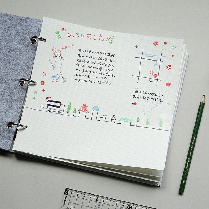 Felt Cover Ring Binder Sketchbook Journal Sketch Book Blank Etsy