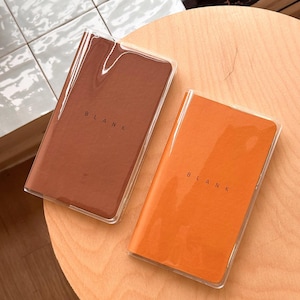 Basic Color PU Leather Cover Notebook Mini Blank Paper Journal Green Pink Purple Blue Coffee Portable Notepad Cute Blank Diary Planner 176P