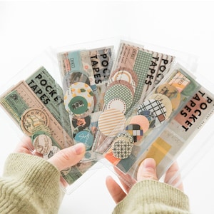 Retro washi-papieren stickers Pack Pocket Tape-serie Warme Stille Hemel Junk Journal Kit Collagemateriaal Decoratieve sticker Stickers ambachtelijk papier