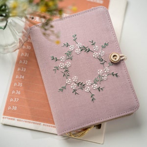 Embroidery Wreath Cloth Notebook Journal A5 A6 Fresh Handmade Planner Replaceable Floral Notepad Dairy Book 11 style Inserts Graduation Gift