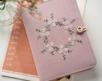 Embroidery Wreath Cloth Notebook Journal A5 A6 Fresh Handmade Planner Replaceable Floral Notepad Dairy Book 11 style Inserts Graduation Gift