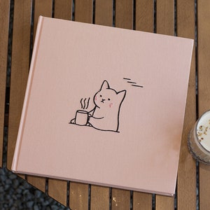 Custom Embroidery Cat Photo Scrapbook Album for 4x6, 5x7, 6x8 Instax Mini Square Polaroid Personalized Pet Memory Book Cat Dog Memorial Gift