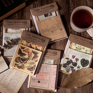 Vintage Scrapbooking Ephemera Junk Journal kit Biglietti Giornale Farfalla Manoscritto Piante Pagine per Junk Journaling & Papercraft Projects