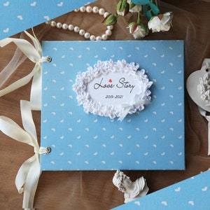 Couple Scrapbook Album. Photo Memory Book. 40 Page Love Album. Personalized Wedding Scrapbook. Anniversary Engagement Scrapbook Gift for Her