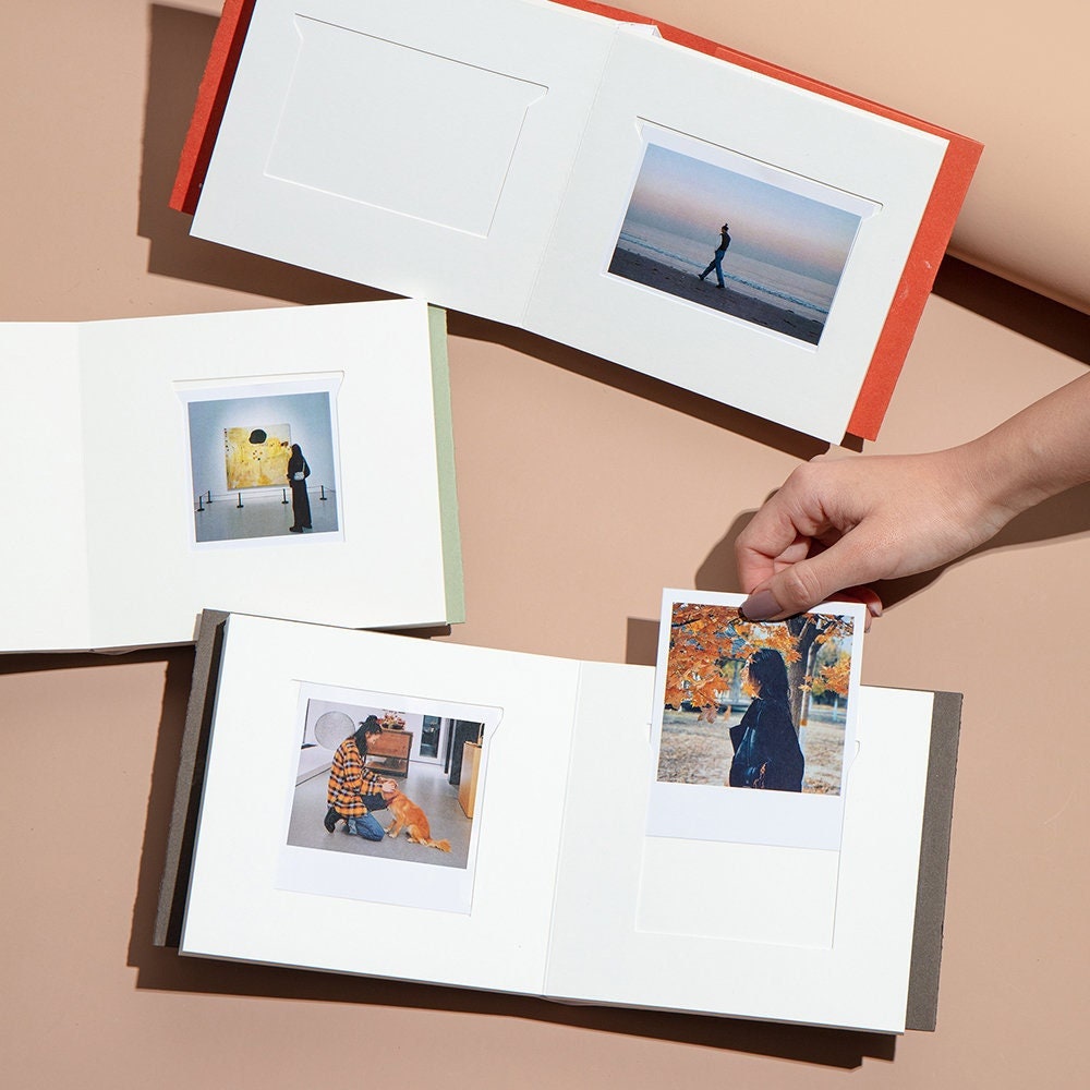Mini álbum de fotos Instax, soporte de álbum de estilo libro de Color  caramelo para Mini