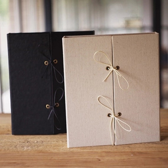  Mini Scrapbook Family Album 10 Cardboard Pages 5 x 5 Brown  Black Beige : Handmade Products