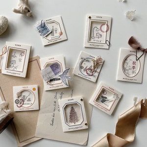 Biglietti d'auguri per le vacanze vuote Ottagonale Rotondo Quadrato Biglietto creativo Biglietto d'auguri Set regalo Carte d'amore carine fatte a mano Carta per appunti materiale per diario