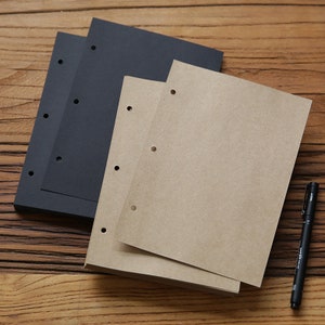 A5 verticale 3 fori 15,5*21,5 cm verticale Kraft nero bianco pagina interna per album fotografici / diario / libro degli ospiti di nozze / album fotografico