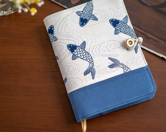 Koi Fish Fabric Notebook Journal Fresh Notepad A5 A6 Loose-leaf Thread-bound Dairy Book Original Cloth Journal 11 styles Paper Unique Gift