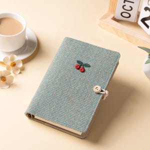 Light Green Woolen Notebook Fabric Surface Journal A5 A6 Vantage Traveler's Notebook Handmade Portable Notepad Cute Dairy Book Girly Gift