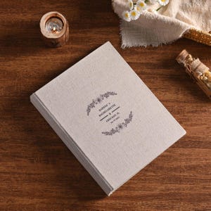 Custom Self-adhesive Photo Album Linen / Kraft Paper Cover Personalized Gift Wedding Scrapbook DIY Plant Specimen Collection Book Minimalist