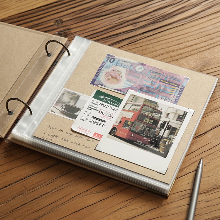 Basic Grey Luggage Tag Chipboard Album 8" x 5" 1-Ring NIP Scrapbook Paper Craft 
