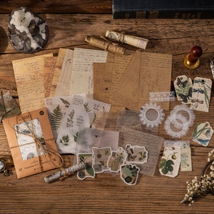 63 pc's Vintage Ephemera Journaling Pack Scrapbooking Materialen Mixed Paper Deco Sticker Manuscript Brief Collage Sheet Lace Flower Sticker