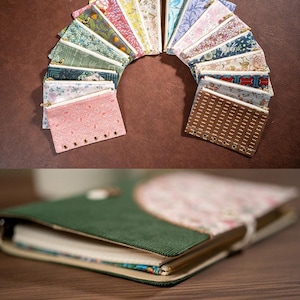 Bloemenprint Ritstas A5 A6 A7 | Stoffen Plannerverdeler | Etui voor Ringband | Opbergtas | Houder voor Journaling Accessoires | 36 kleuren afbeelding 13