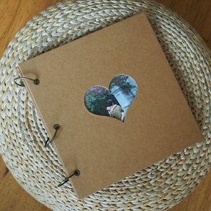 Album di ritagli d'amore in carta Kraft, album quadrato fatto a mano per la crescita del bambino, libro degli ospiti per matrimoni. Fotolibro tascabile da viaggio. Album fotografico per coppie fai-da-te 50P