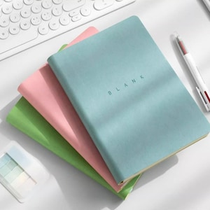 Blankt papper A5 PU-omslag Journal Mjukt omslag Anteckningsbok Grön Lila Blå Rosa Omslag Bok Modern Mejeri Enkel Anteckningsbok Planerare Bokmal Gåva bild 5