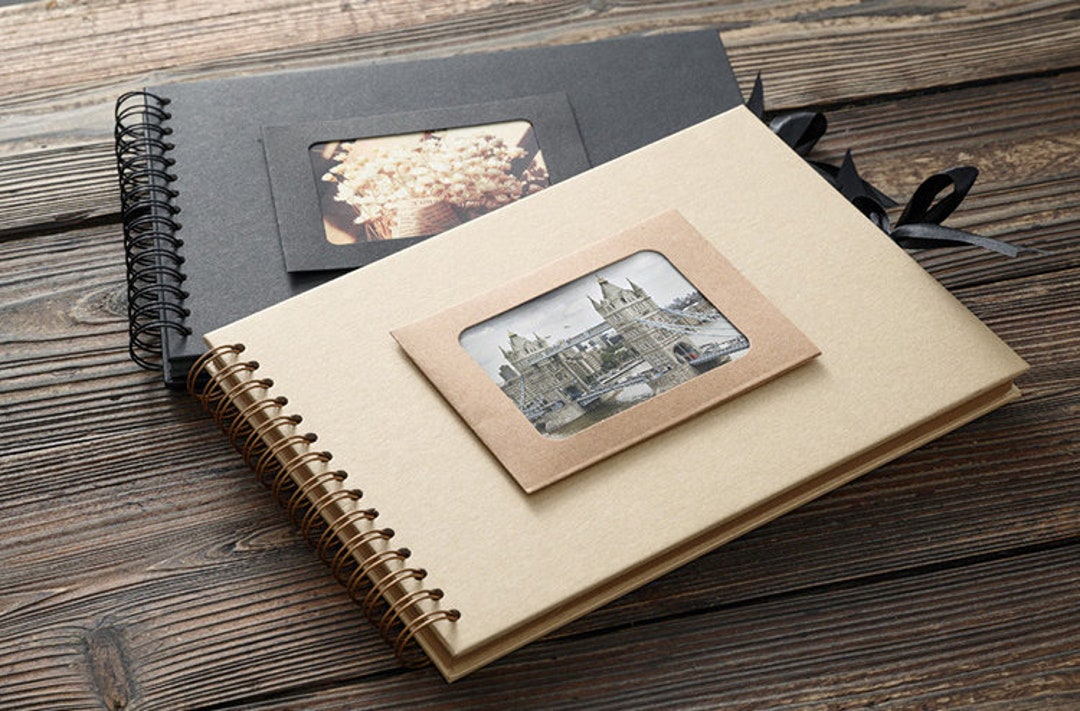 Scrapbook Photo Album - 8 x 8 inch, 60 Pages, Kraft Paper, Ribbon, Corner  Protectors, Suitable for Travel, Graduation, Memories
